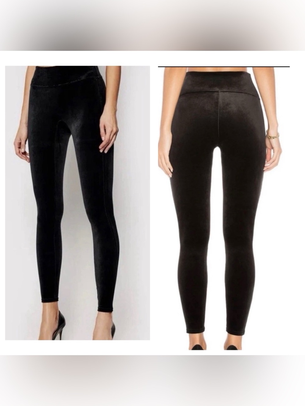 NWT Spanx Black Velvet High Waisted Ankle Sculpting Leggings size Large